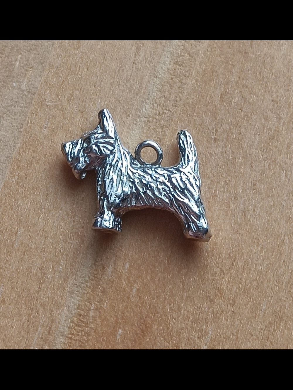 Scottish Terrier Dog Charm Pendant Silver Marked EJ STG